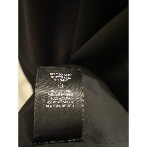 Alice + Olivia Lita Cowl Back Mini Dress Large Black Satin Draped Open Back Chic - Picture 11 of 16